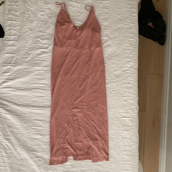 Brand new rose pink split hem midi dress (size S) - Picture 2 of 3